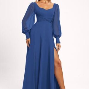 JJs House Royal Blue Long Sleeve‎ Dress
